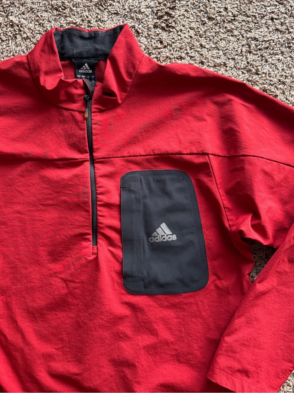 Adidas Pullover Lightweight Windbreaker Red Men’s Medium